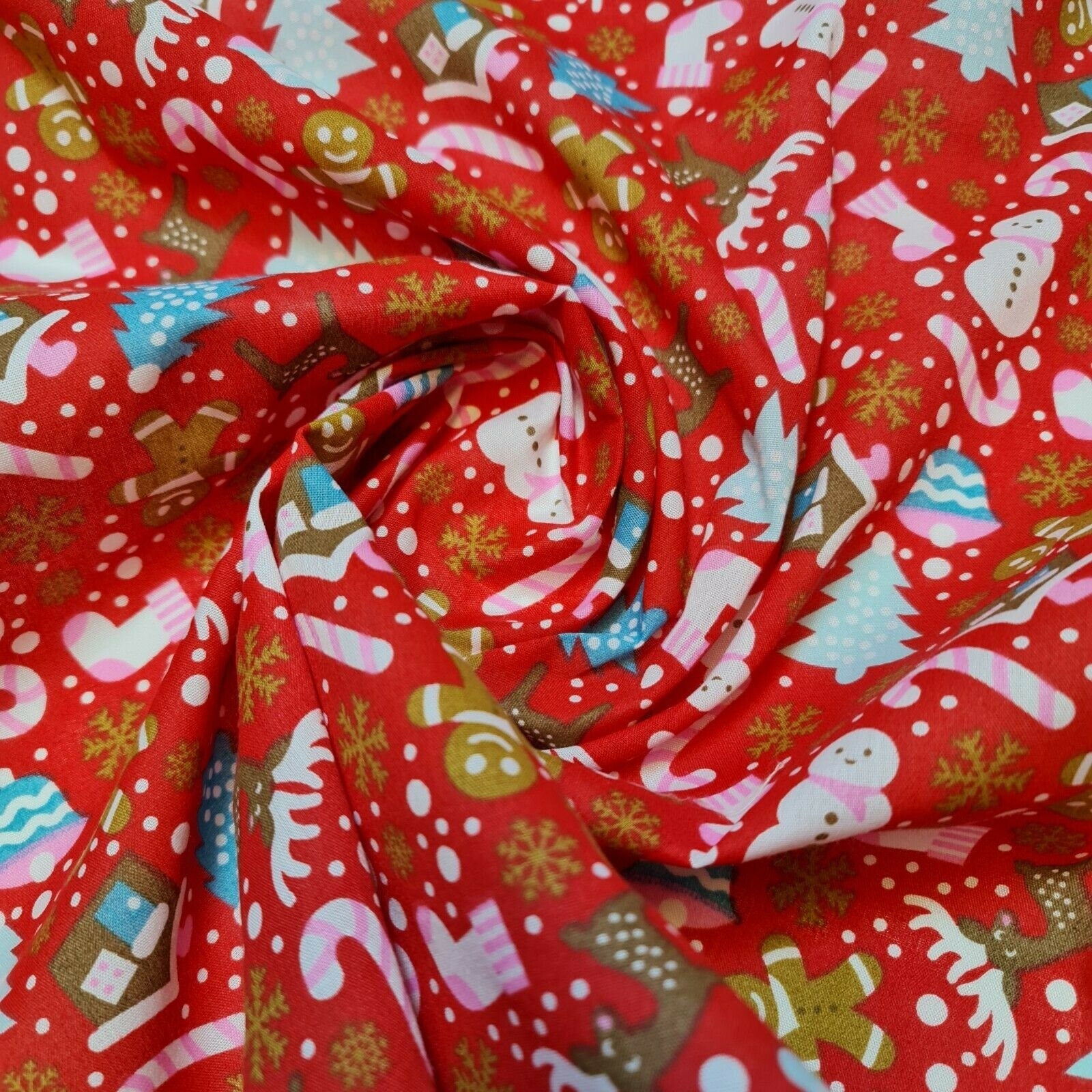 Christmas Festive Polycotton Print Fabric – 44