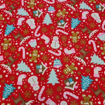 Christmas Festive Polycotton Print Fabric – 44" Wide Craft & Dressmaking Material by the Metre