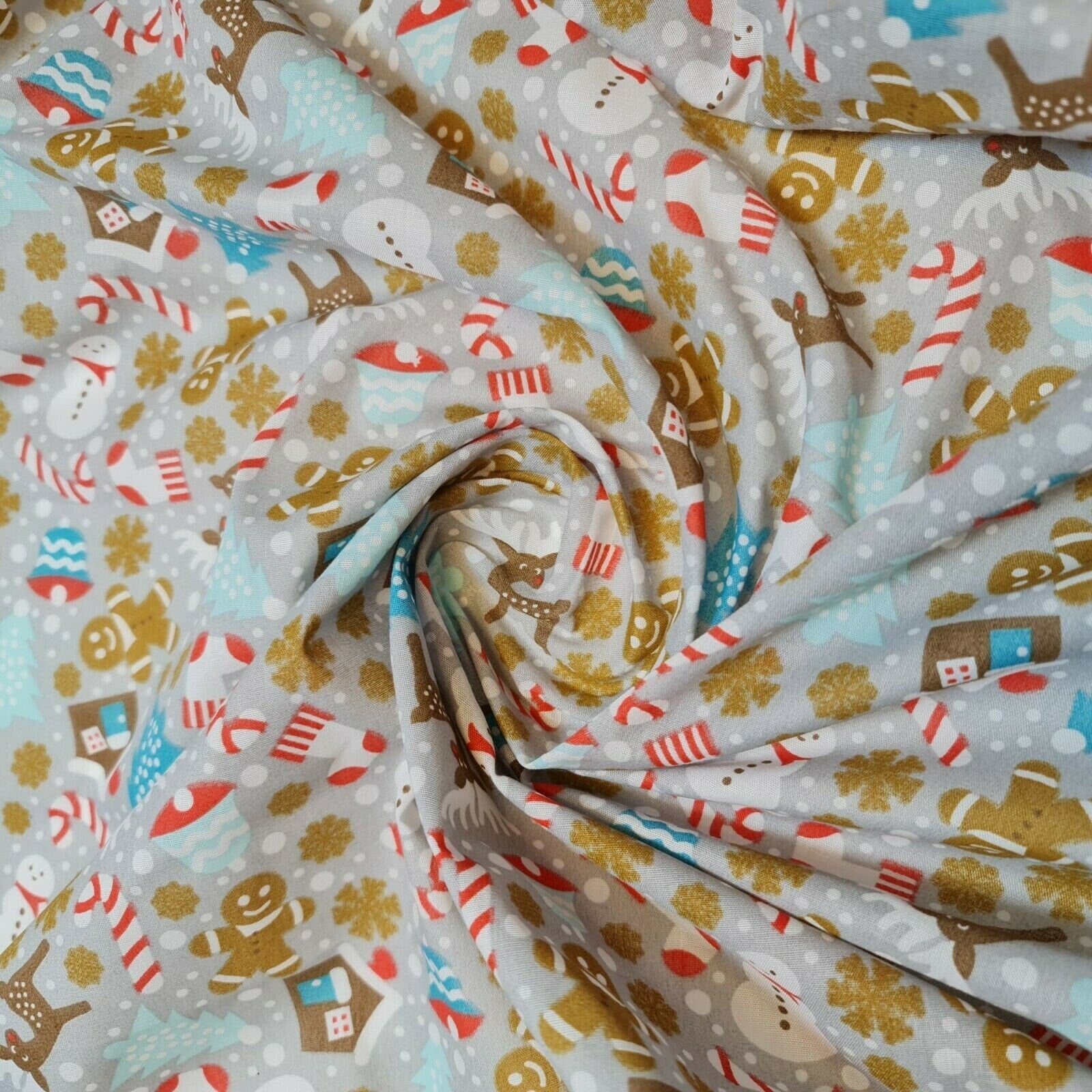 Christmas Festive Polycotton Print Fabric – 44