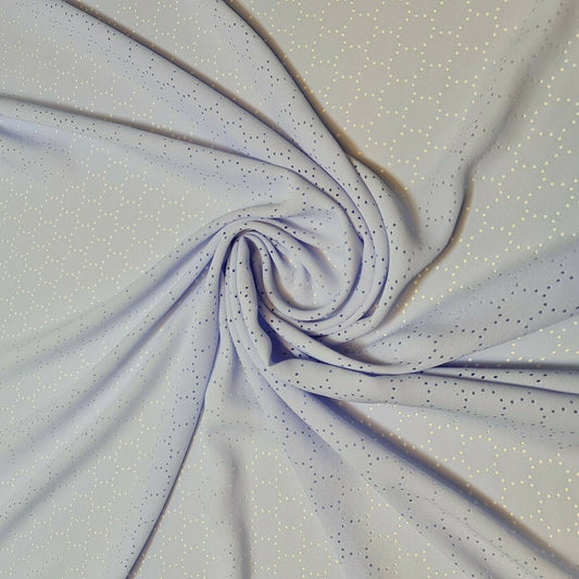 Sky Crepe Georgette with Round Cut Work – Dress, Craft & Décor Fabric 58" Wide by the Metre