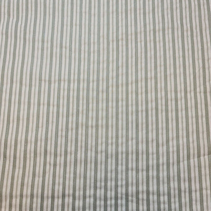100% Cotton Sage Lurex Stripe Fabric – Soft Dress & Craft Material 58" Wide