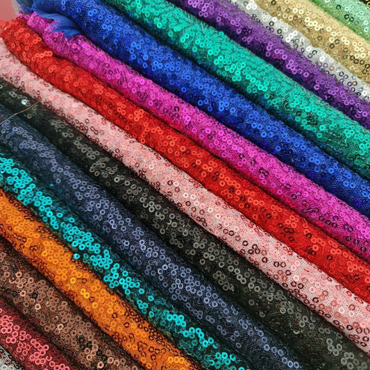 Sequin Fabric – Sparkly Shiny Bling, 58" Wide Dress, Craft & Table Drape Material with 50" Embroidered Sequins
