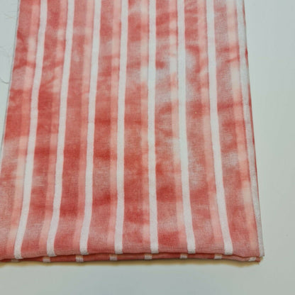 Polycotton Tie Dye White Velour Stripe Fabric – 58" Wide Boho Dress & Craft Material by the Metre