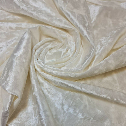 Crushed Velvet Stretch Velour Fabric – 58" Wide Plain Solid Colours Premium Material for Dresses, Crafts Projects