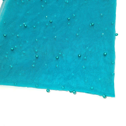 Tulle Beaded Pearl Lace Net Fabric – 58" Wide for Bridal Veils, Wedding Backdrops & Décor