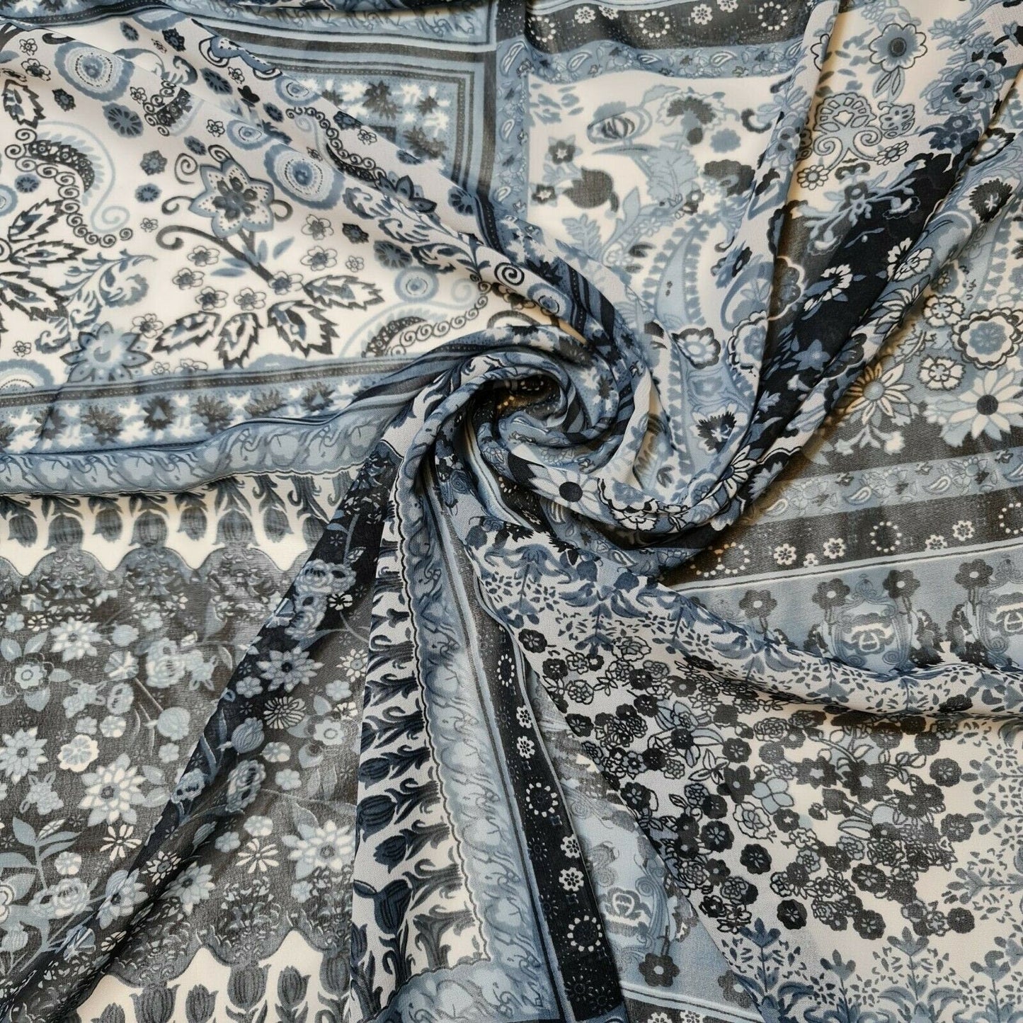 Floral Printed Polyester Georgette and Sheer Chiffon Fabric – Summer Dress Material
