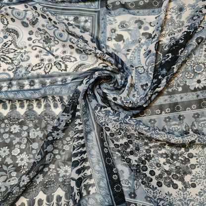 Floral Printed Polyester Georgette and Sheer Chiffon Fabric – Summer Dress Material