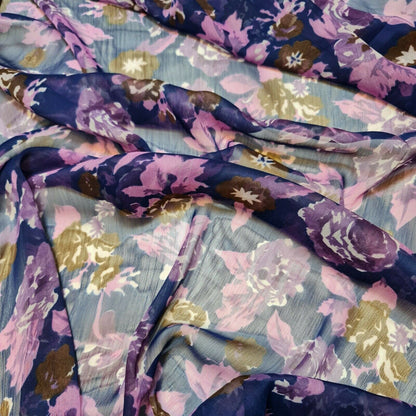 Floral Printed Polyester Georgette and Sheer Chiffon Fabric – Summer Dress Material