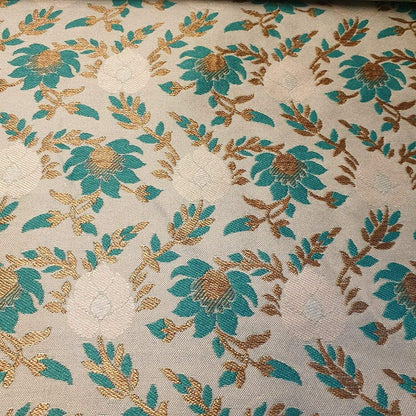Indian Brocade Banarasi Jacquard Fabric – 44" Wide Upholstery, Craft & Dress Material