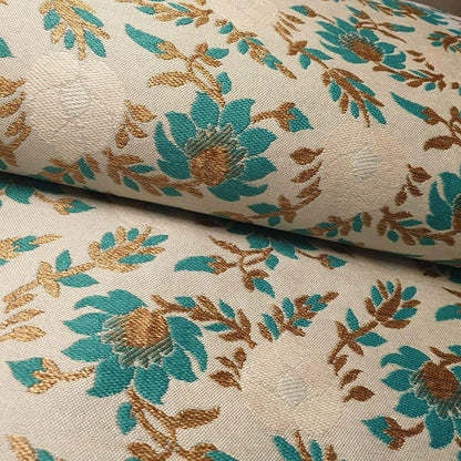 Indian Brocade Banarasi Jacquard Fabric – 44" Wide Upholstery, Craft & Dress Material