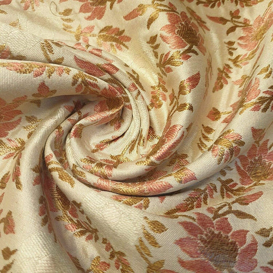 Indian Brocade Banarasi Jacquard Fabric – 44" Wide Upholstery, Craft & Dress Material