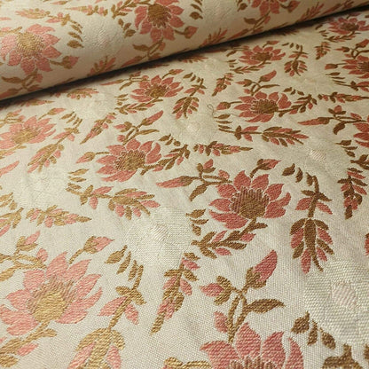 Indian Brocade Banarasi Jacquard Fabric – 44" Wide Upholstery, Craft & Dress Material