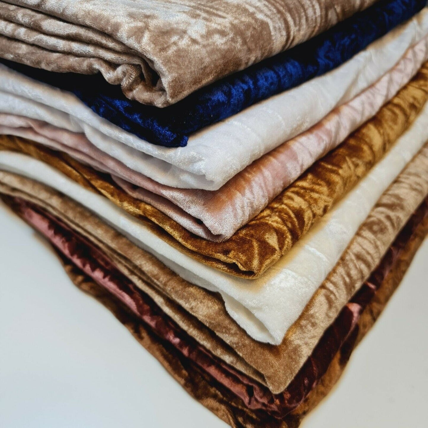 Premium Marble Crushed Velvet Fabric – 58" Wide Solid Colours Medium Weight Stretch Material