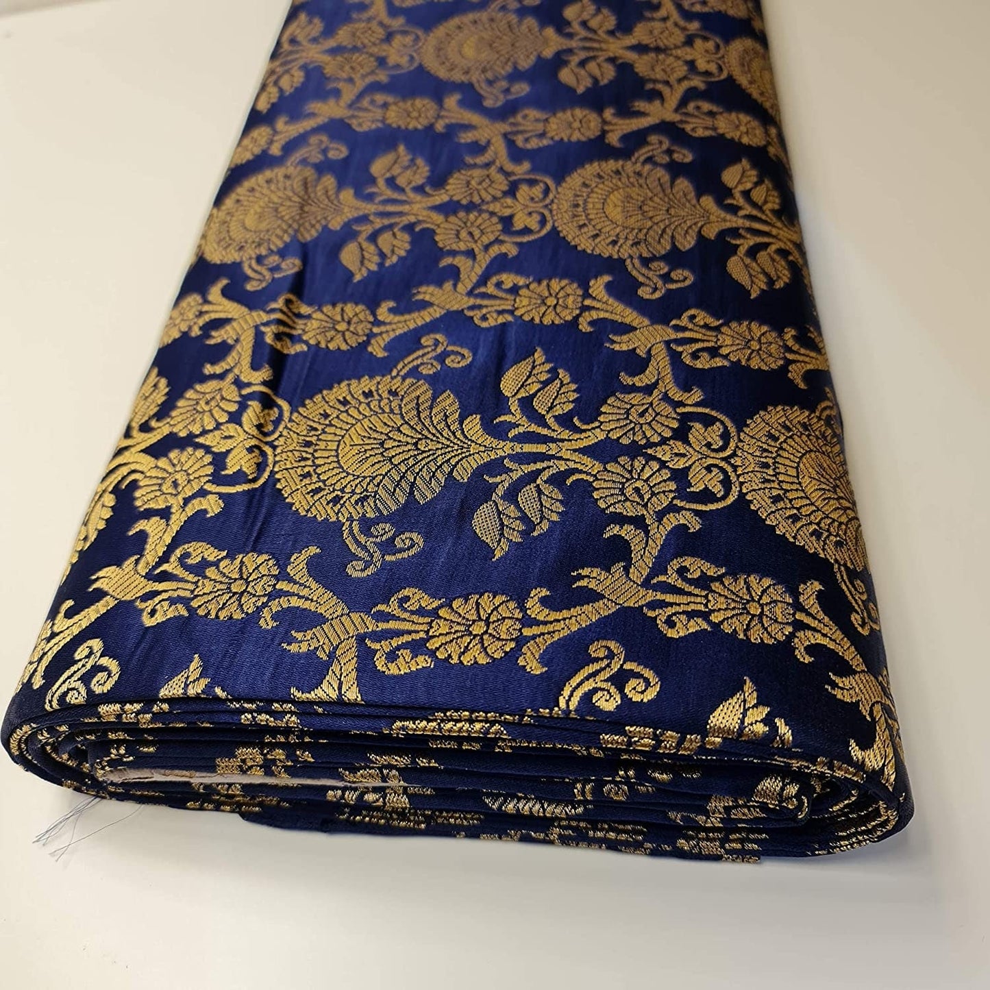Regal Floral Pattern Indian Banarasi Brocade Fabric – 44" Wide Premium Jacquard Dress & Craft Material