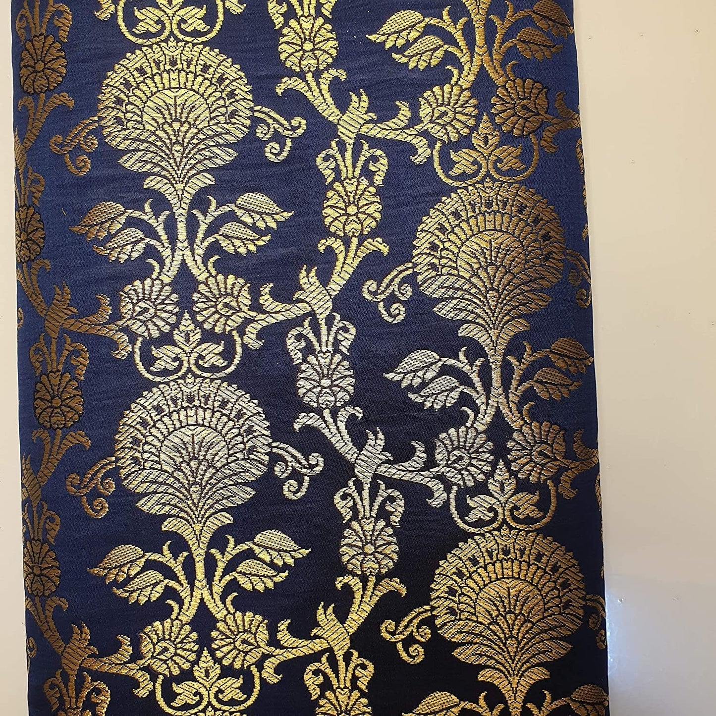 Regal Floral Pattern Indian Banarasi Brocade Fabric – 44" Wide Premium Jacquard Dress & Craft Material