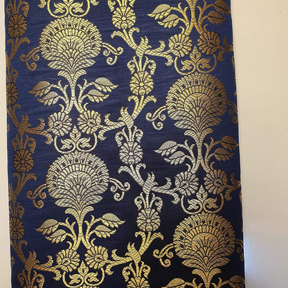 Regal Floral Pattern Indian Banarasi Brocade Fabric – 44" Wide Premium Jacquard Dress & Craft Material