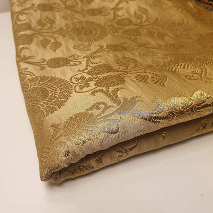 Regal Floral Pattern Indian Banarasi Brocade Fabric – 44" Wide Premium Jacquard Dress & Craft Material