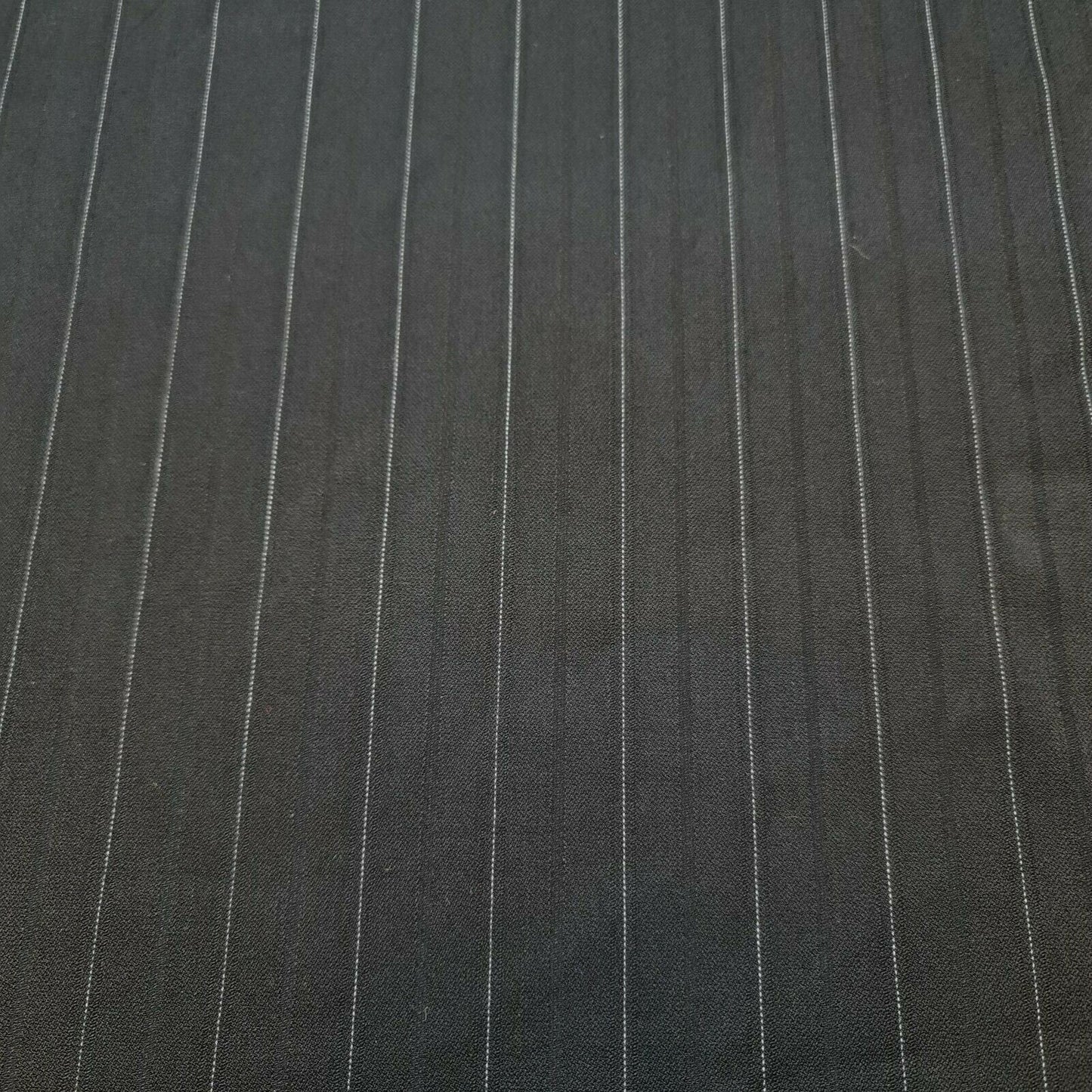 Pinstripe Black Viscose Fabric – Plain Dress, Craft & Suiting Material 58" Wide