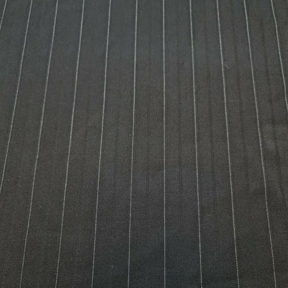 Pinstripe Black Viscose Fabric – Plain Dress, Craft & Suiting Material 58" Wide