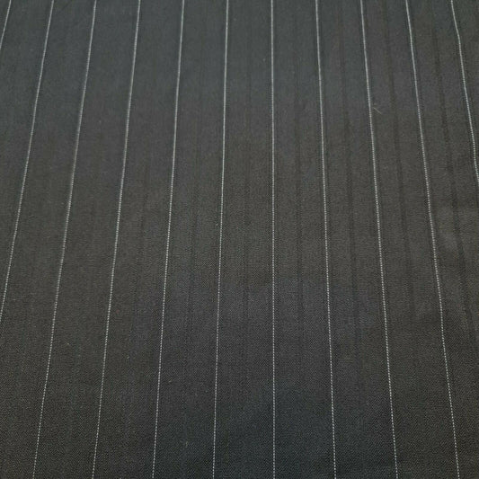 Pinstripe Black Viscose Fabric – Plain Dress, Craft & Suiting Material 58" Wide