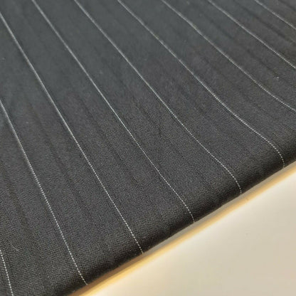 Pinstripe Black Viscose Fabric – Plain Dress, Craft & Suiting Material 58" Wide