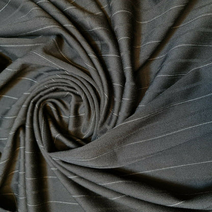 Pinstripe Black Viscose Fabric – Plain Dress, Craft & Suiting Material 58" Wide