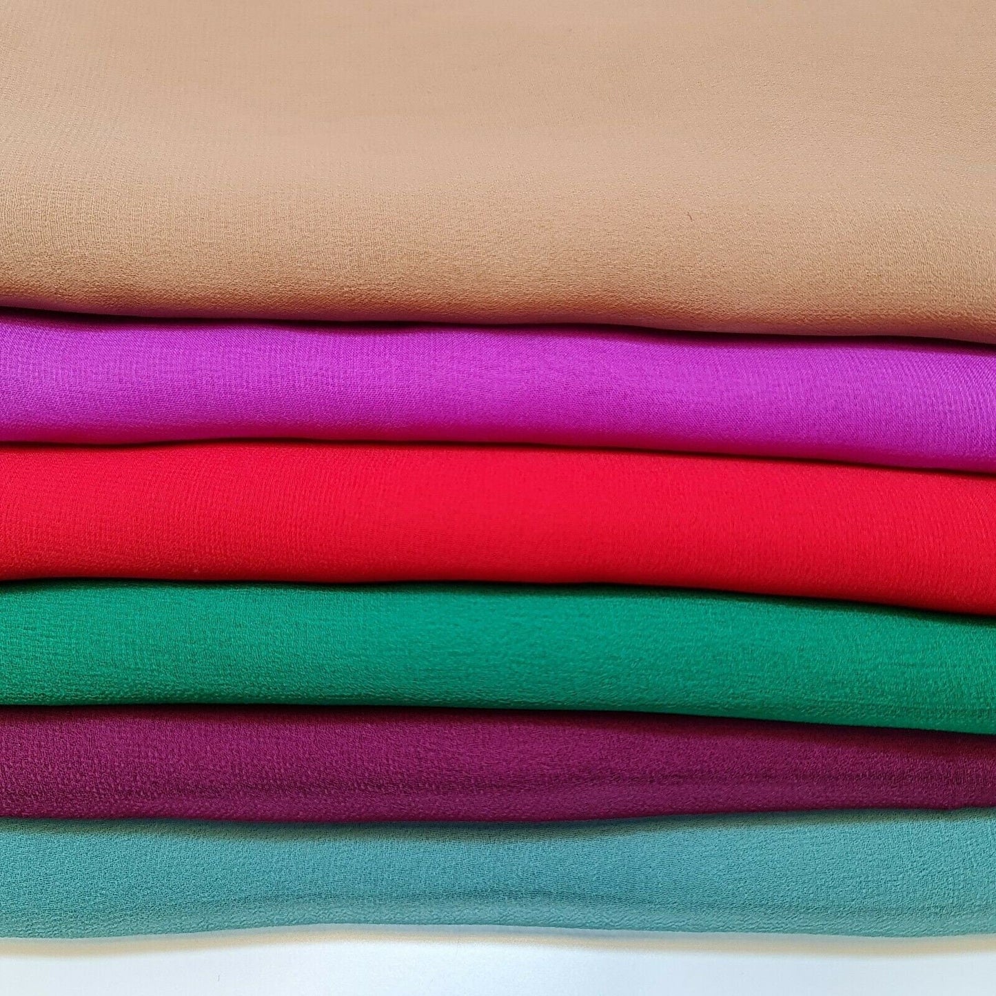 Sheer Poly Crepe Chiffon Fabric – Semi-Transparent, Lightweight 44" Wide for Dress, Draping & Craft