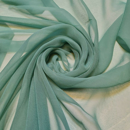 Sheer Poly Crepe Chiffon Fabric – Semi-Transparent, Lightweight 44" Wide for Dress, Draping & Craft