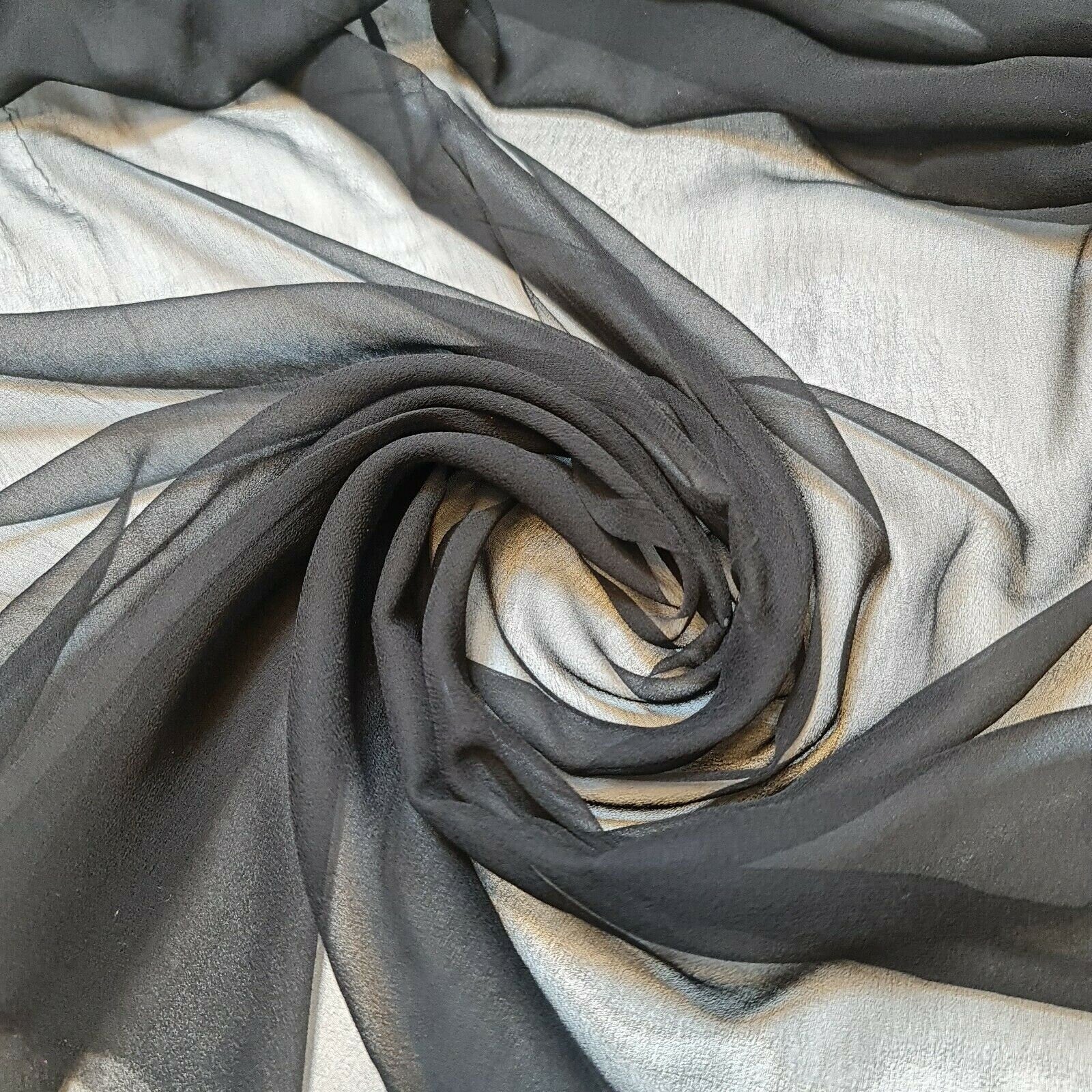 Sheer Poly Crepe Chiffon Fabric – Semi-Transparent, Lightweight 44