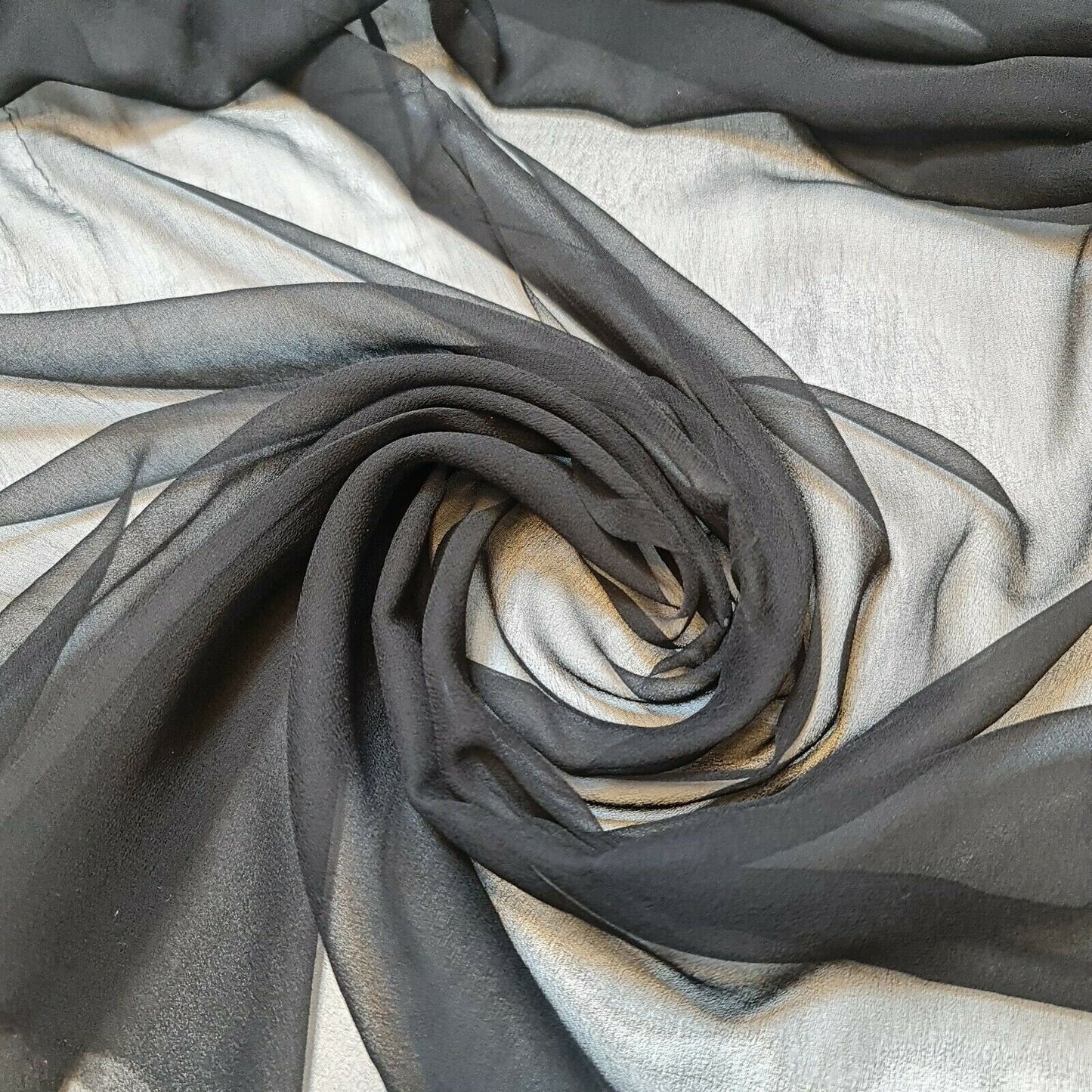 Sheer Poly Crepe Chiffon Fabric – Semi-Transparent, Lightweight 44" Wide for Dress, Draping & Craft