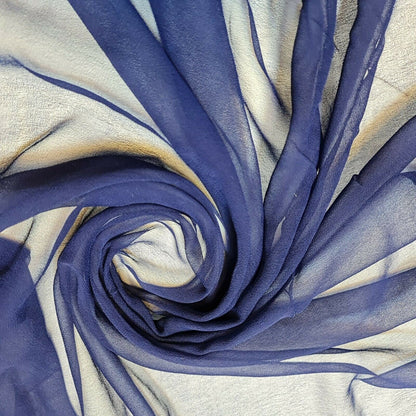 Sheer Poly Crepe Chiffon Fabric – Semi-Transparent, Lightweight 44" Wide for Dress, Draping & Craft