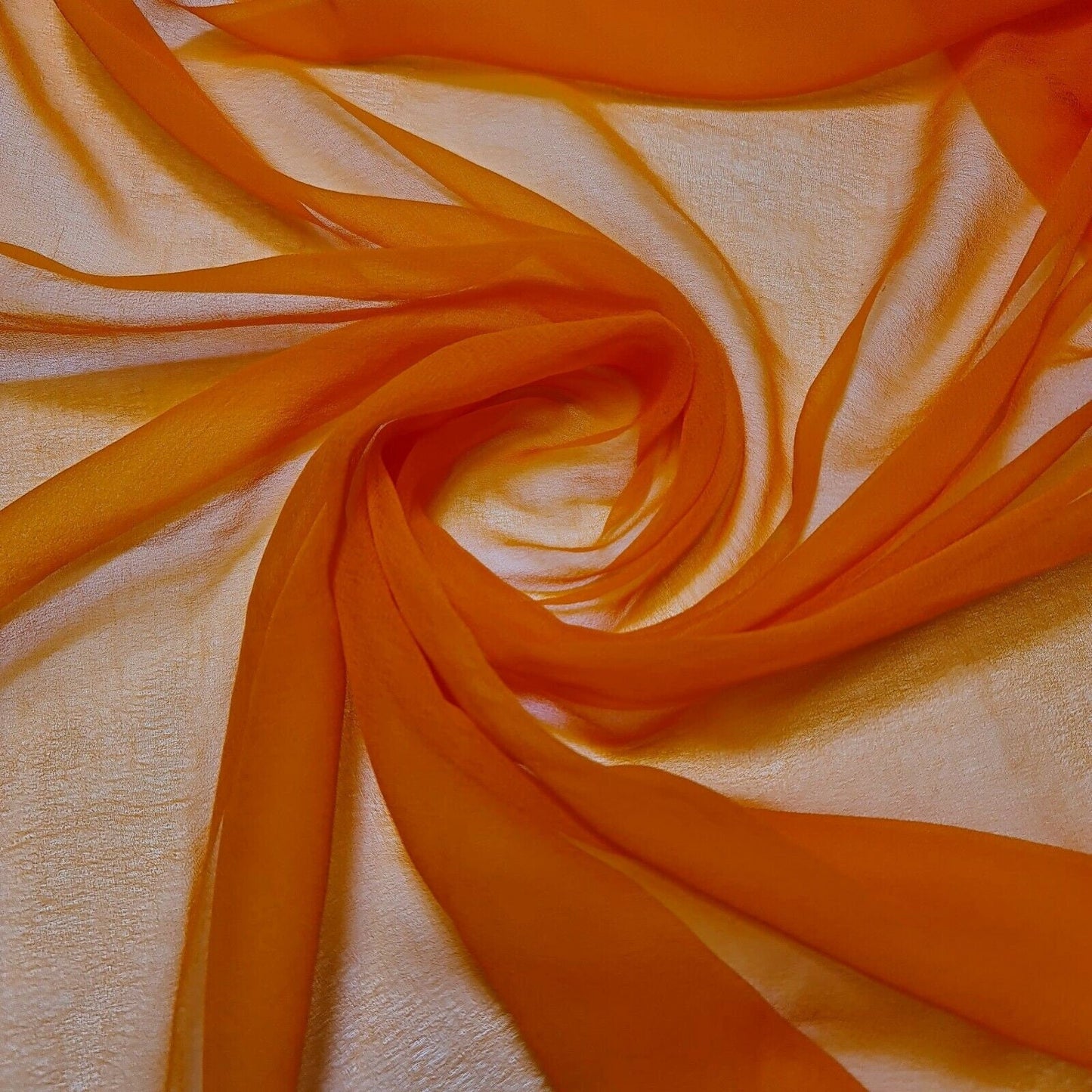 Sheer Poly Crepe Chiffon Fabric – Semi-Transparent, Lightweight 44" Wide for Dress, Draping & Craft
