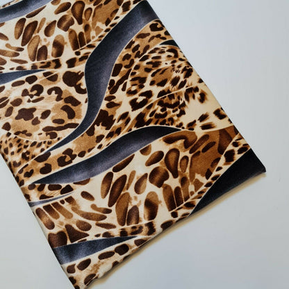 Stretch Animal & Floral Printed Velvet Fabric – 58" Wide Soft Upholstery, Patchwork & Craft Material