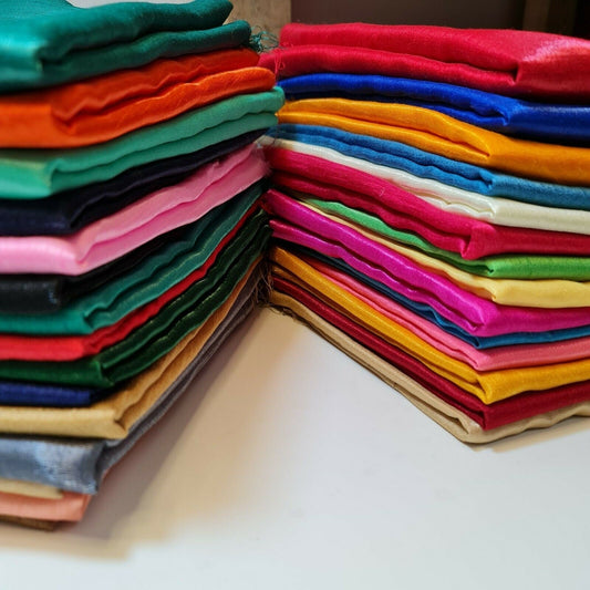 Plain Poly Faux Dupion Silk Fabric – 44" Wide Shiny Dress, Craft & Patchwork Material, 25-Meter Bolt