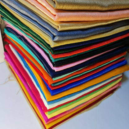 Plain Poly Dupion Faux Raw Silk Fabric with Satin Finish – 44" Wide Dress, Craft & Patchwork Material by the Metre