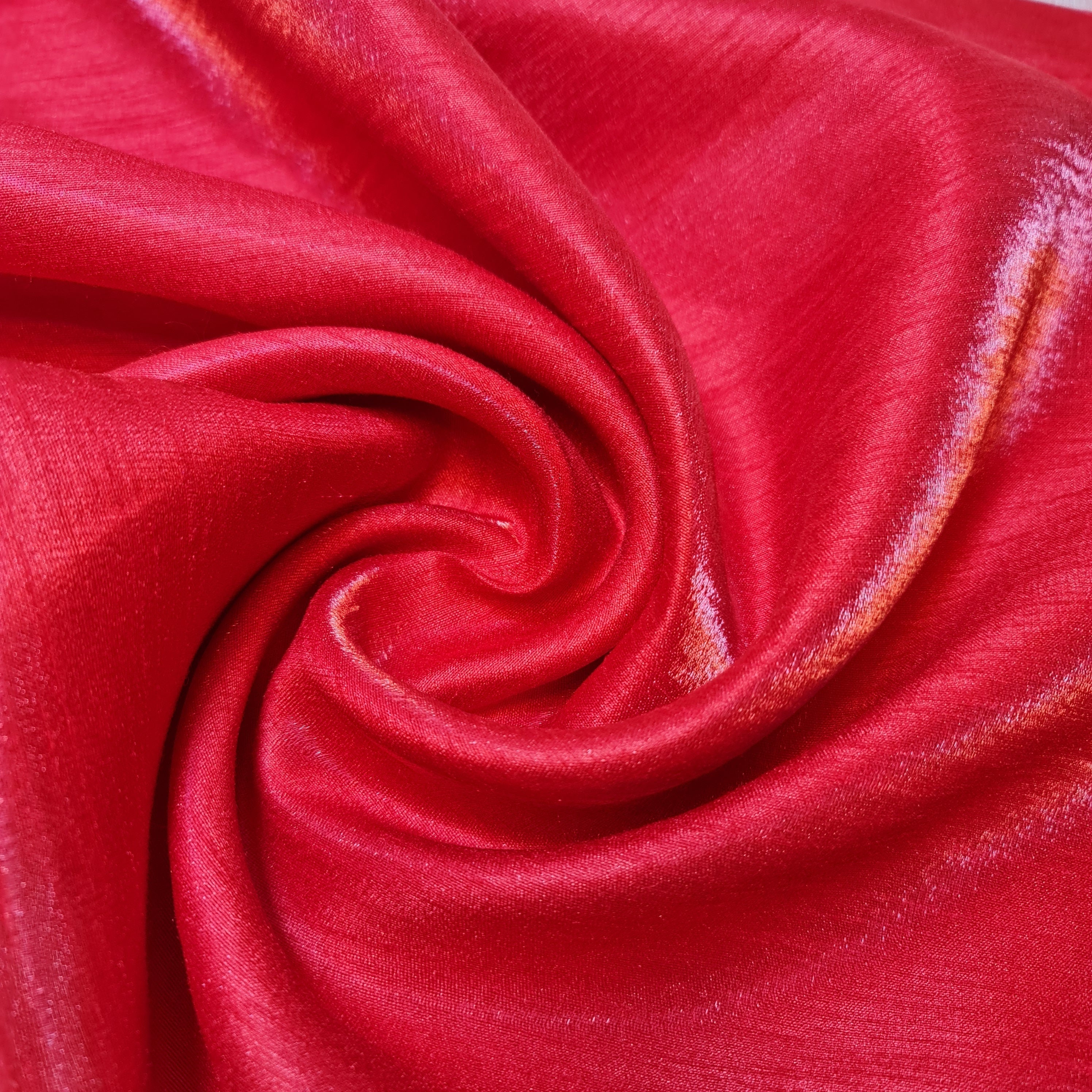 Plain Poly Dupion Faux Raw Silk Fabric with Satin Finish – 44
