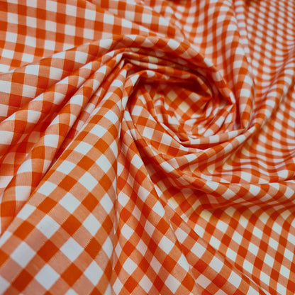 Polycotton Gingham Check Fabric – 1/8", 1/4", 1" Checks | Dress, Craft & Uniform Material (44” Wide, Sold by the Meter)