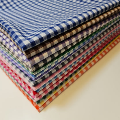 Polycotton Gingham Check Fabric – 1/8", 1/4", 1" Checks | Dress, Craft & Uniform Material (44” Wide, Sold by the Meter)