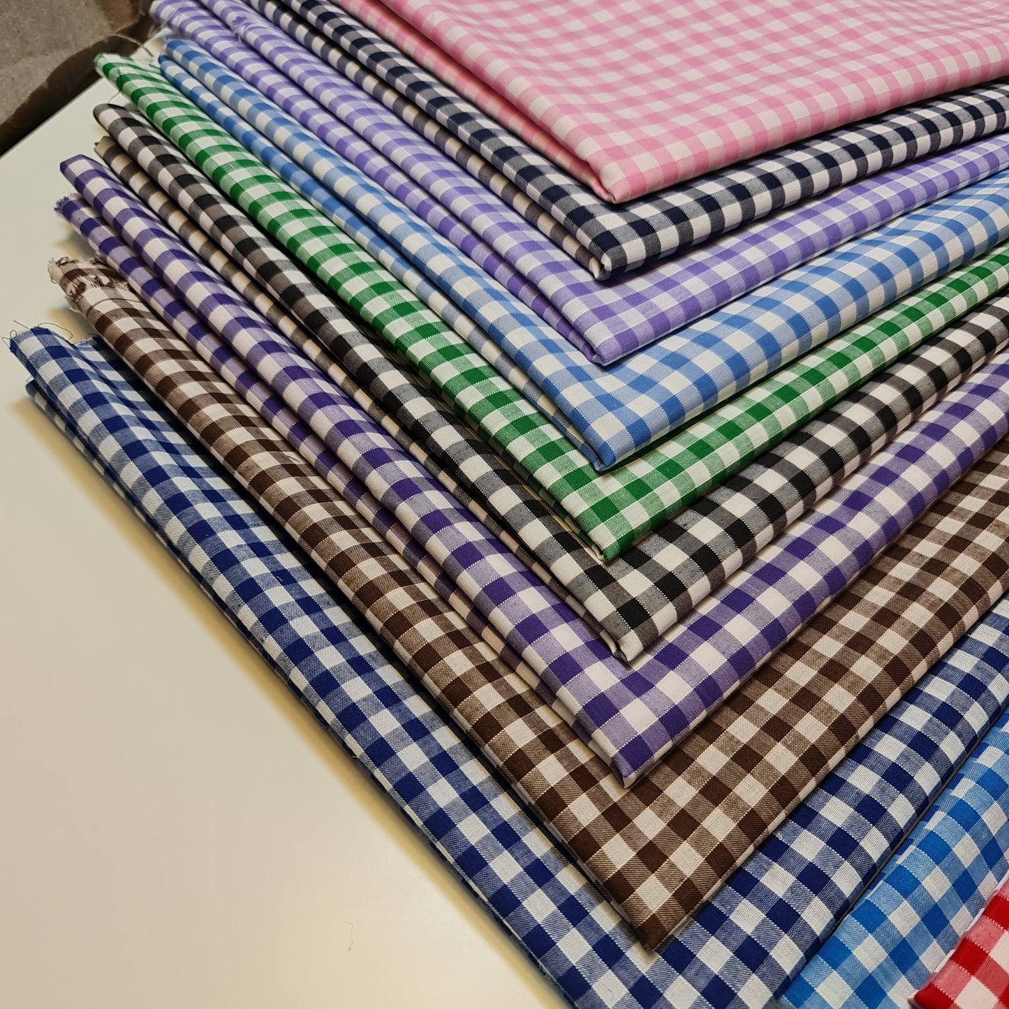 Polycotton Gingham Check Fabric – 1/8", 1/4", 1" Checks | Dress, Craft & Uniform Material (44” Wide, Sold by the Meter)