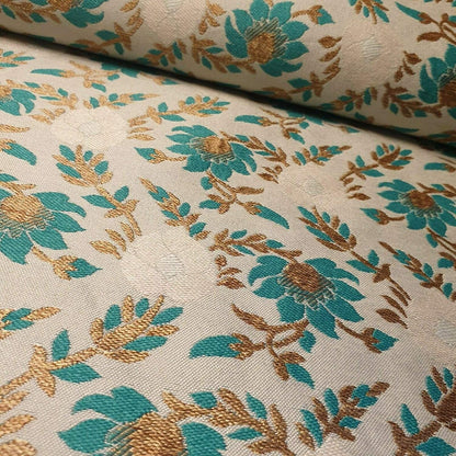 Indian Brocade Banarasi Jacquard Fabric – 44" Wide Upholstery, Craft & Dress Material