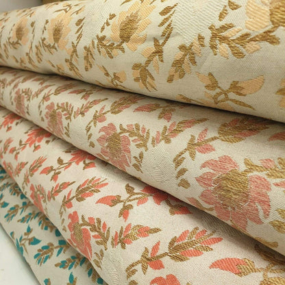 Indian Brocade Banarasi Jacquard Fabric – 44" Wide Upholstery, Craft & Dress Material
