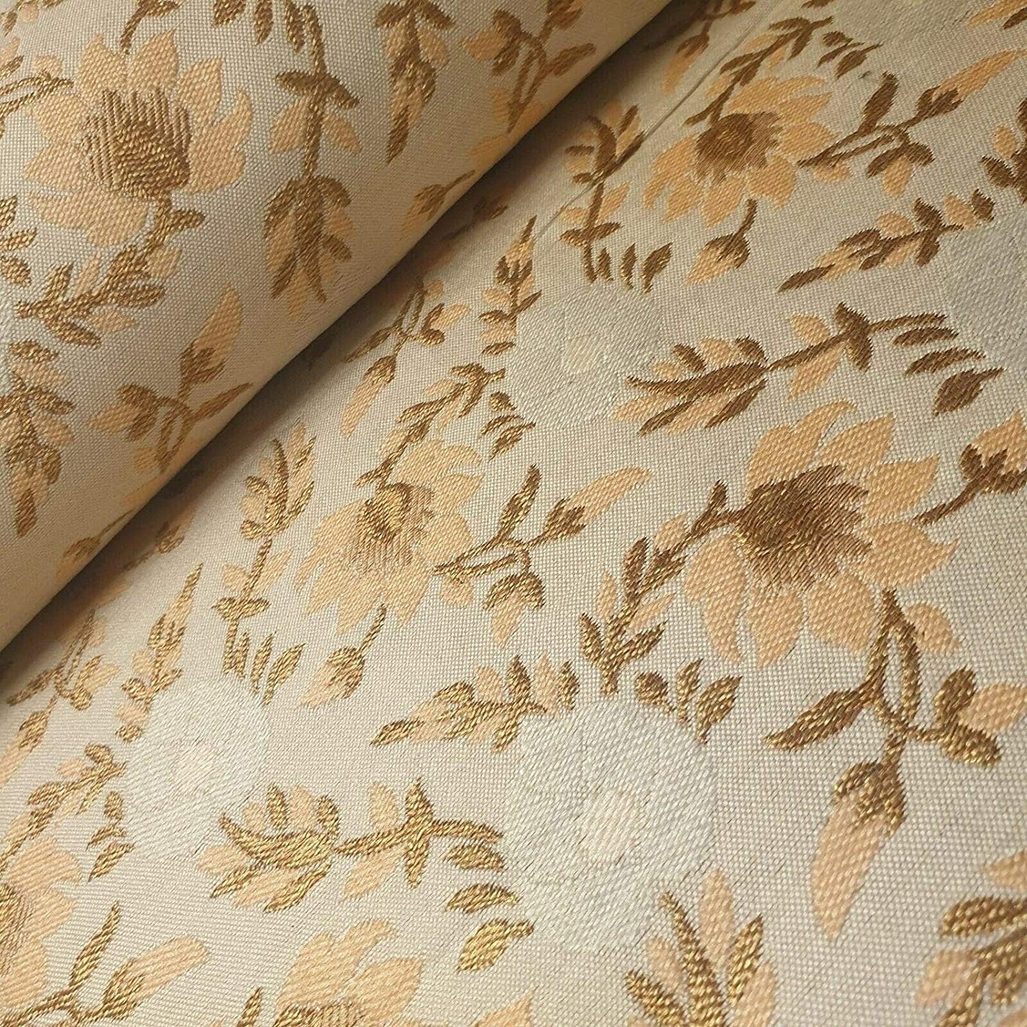 Indian Brocade Banarasi Jacquard Fabric – 44" Wide Upholstery, Craft & Dress Material
