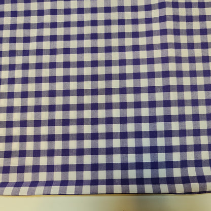 Polycotton Gingham Check Fabric – 1/8", 1/4", 1" Checks | Dress, Craft & Uniform Material (44” Wide, Sold by the Meter)