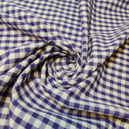 Polycotton Gingham Check Fabric – 1/8", 1/4", 1" Checks | Dress, Craft & Uniform Material (44” Wide, Sold by the Meter)