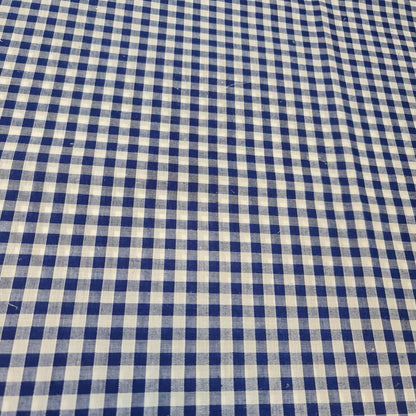 Polycotton Gingham Check Fabric – 1/8", 1/4", 1" Checks | Dress, Craft & Uniform Material (44” Wide, Sold by the Meter)