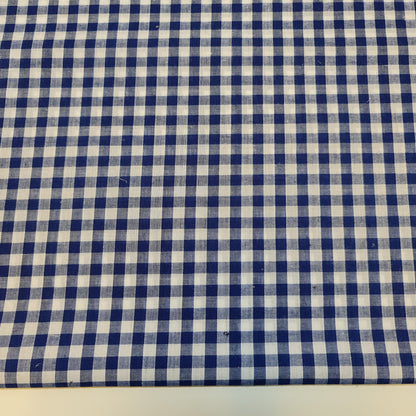 Polycotton Gingham Check Fabric – 1/8", 1/4", 1" Checks | Dress, Craft & Uniform Material (44” Wide, Sold by the Meter)