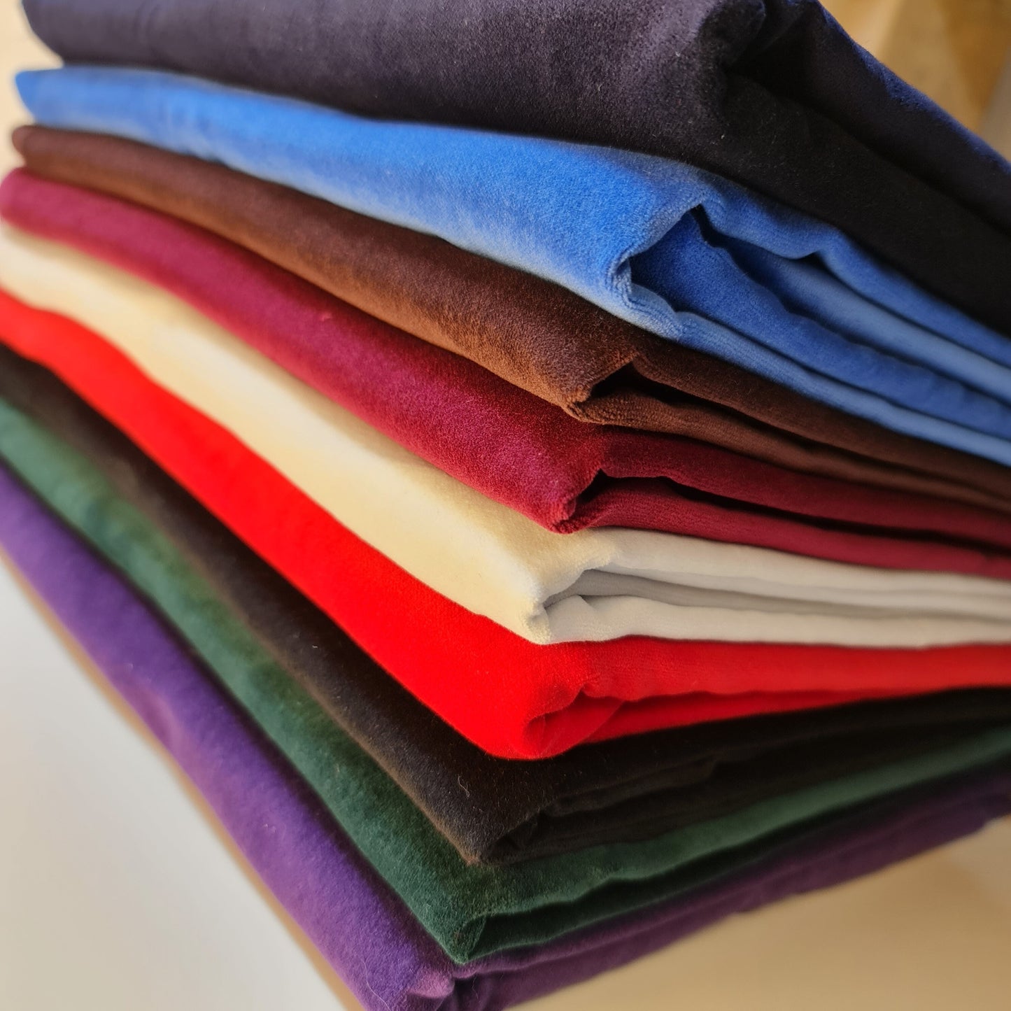 100% Cotton Velvet Fabric – 44" Wide Plain Solid Colours Premium Material for Dress, Costume, Craft & Upholstery