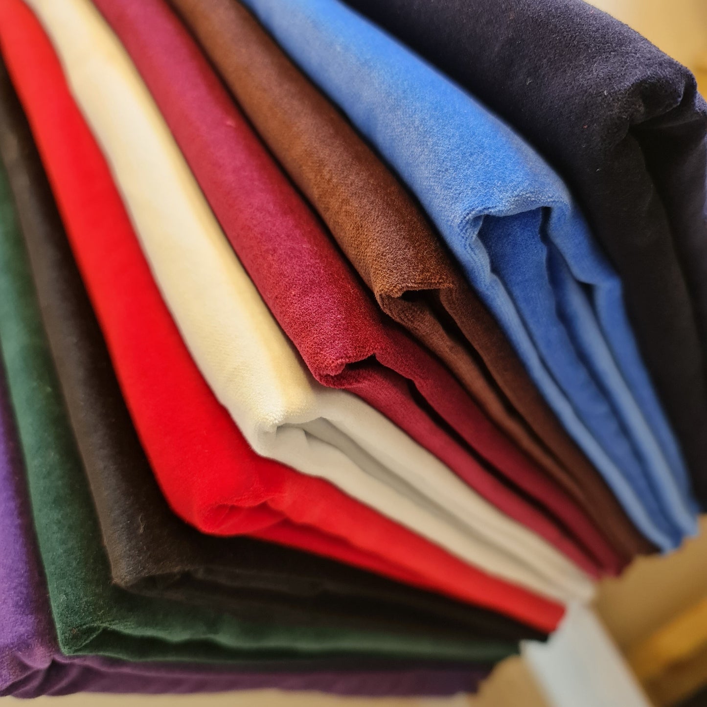 100% Cotton Velvet Fabric – 44" Wide Plain Solid Colours Premium Material for Dress, Costume, Craft & Upholstery