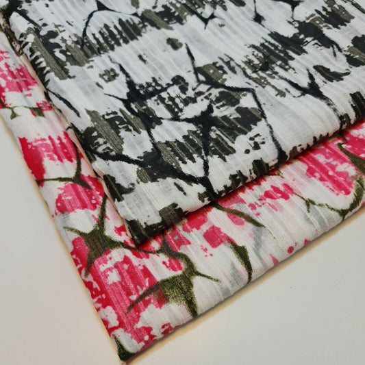 100% Cotton Organdy Stripe Print Fabric – 58" Wide Crisp Stiff Dressmaking, Curtain & Craft Material by the Metre