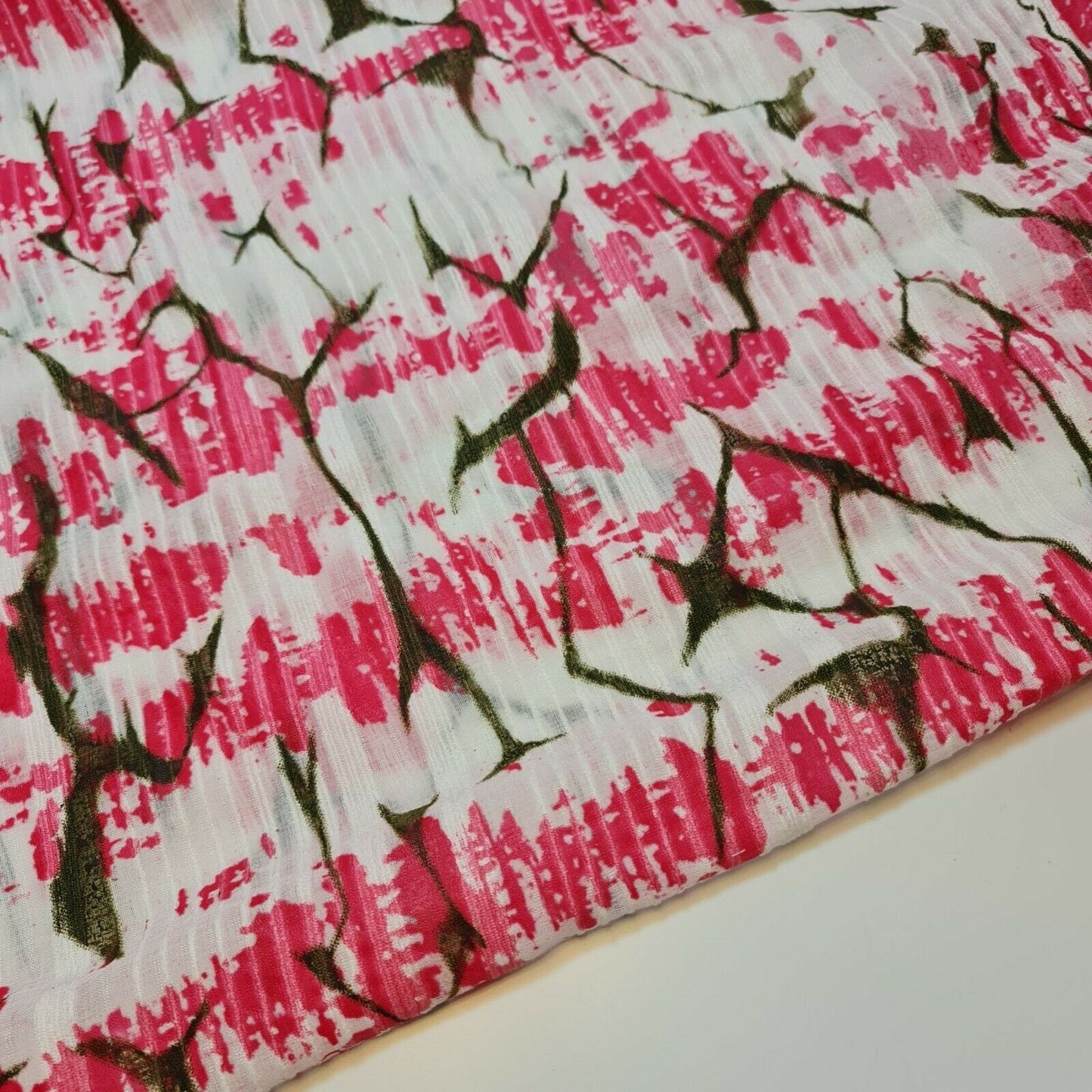 100% Cotton Organdy Stripe Print Fabric – 58" Wide Crisp Stiff Dressmaking, Curtain & Craft Material by the Metre